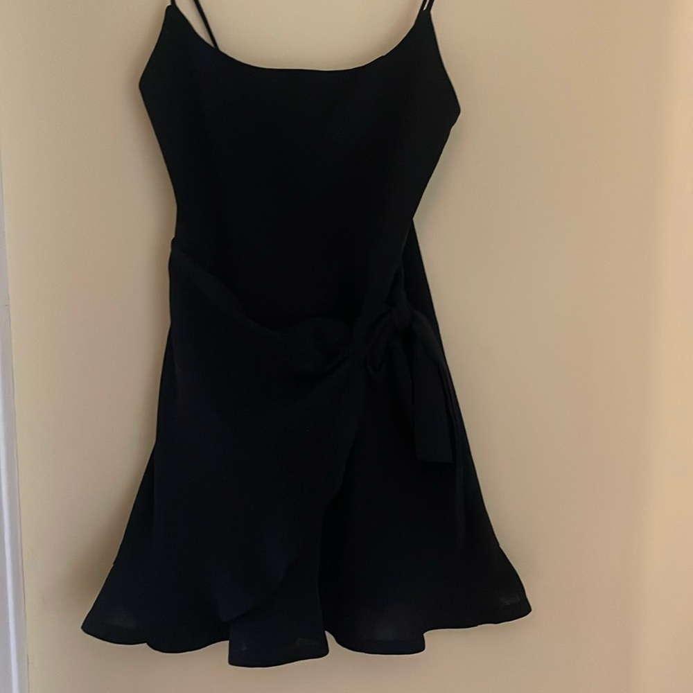 Black Wrap Mini Dress